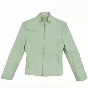 Vintage 60s Mod Pastel Classic Mint Pastel Green Soft Leather Jacket